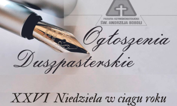 Ogłoszenia duszpasterskie 27.09.2026 r.
